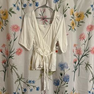 *NEW* White Wrapped Blouse